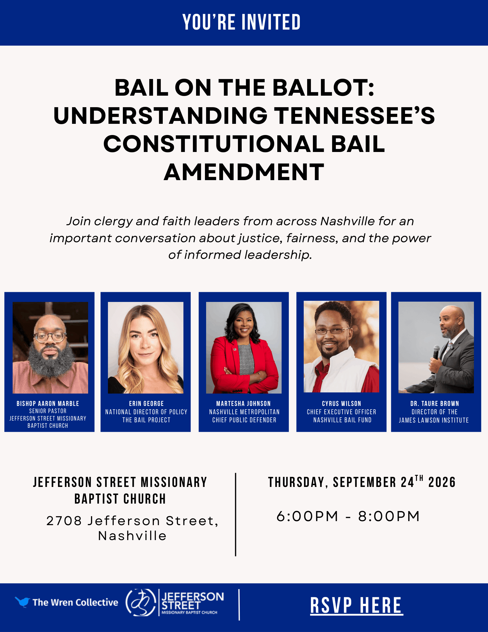 September 24, 6 PM: Faith, Justice, Freedom: Understanding TN's Constitutional Bail Amendment 