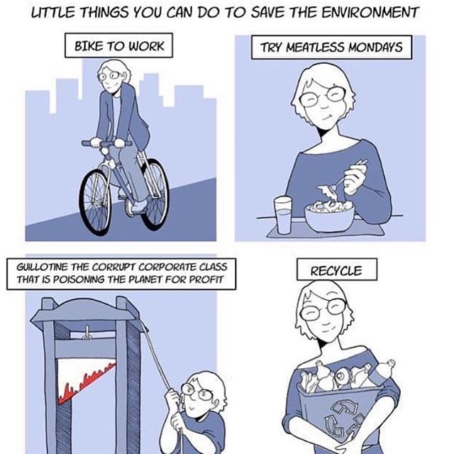 Also, post dank memes. #environment #recycle #vegan #bike #bicycle #guillotine #memes #memesdaily #meme
