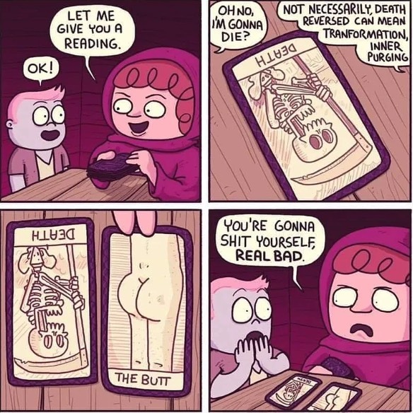 Had this reading in college. Multiple times. #memes #meme #memesdaily #occult #tarot #magic #funnymemes #funny #death #shitpost