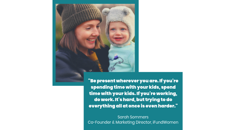 Sarah Sommers, Co-Founder & Marketing Director, iFundWomen , with her son.