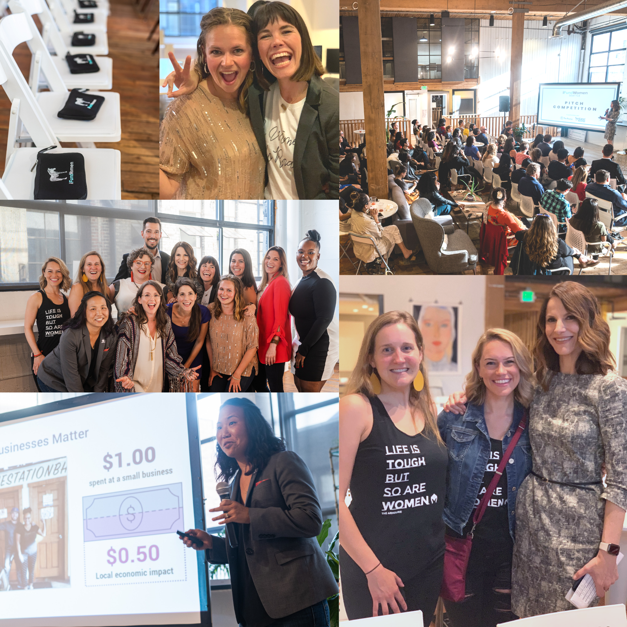 Happenings at the iFundWomen Seattle Pitch Competition on June 4th, 2019.