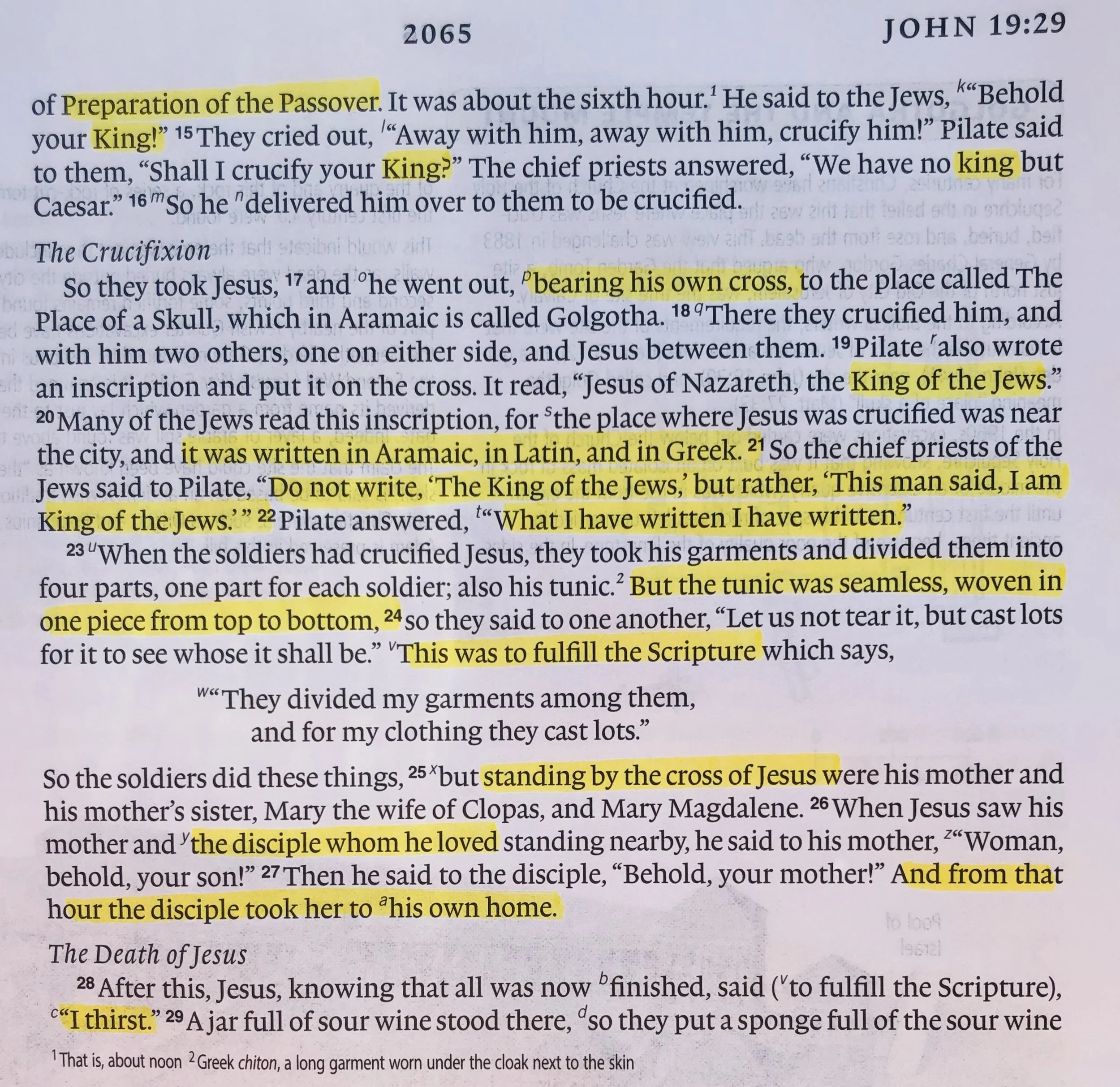 An Unexpected Perspective of the Crucifixion
