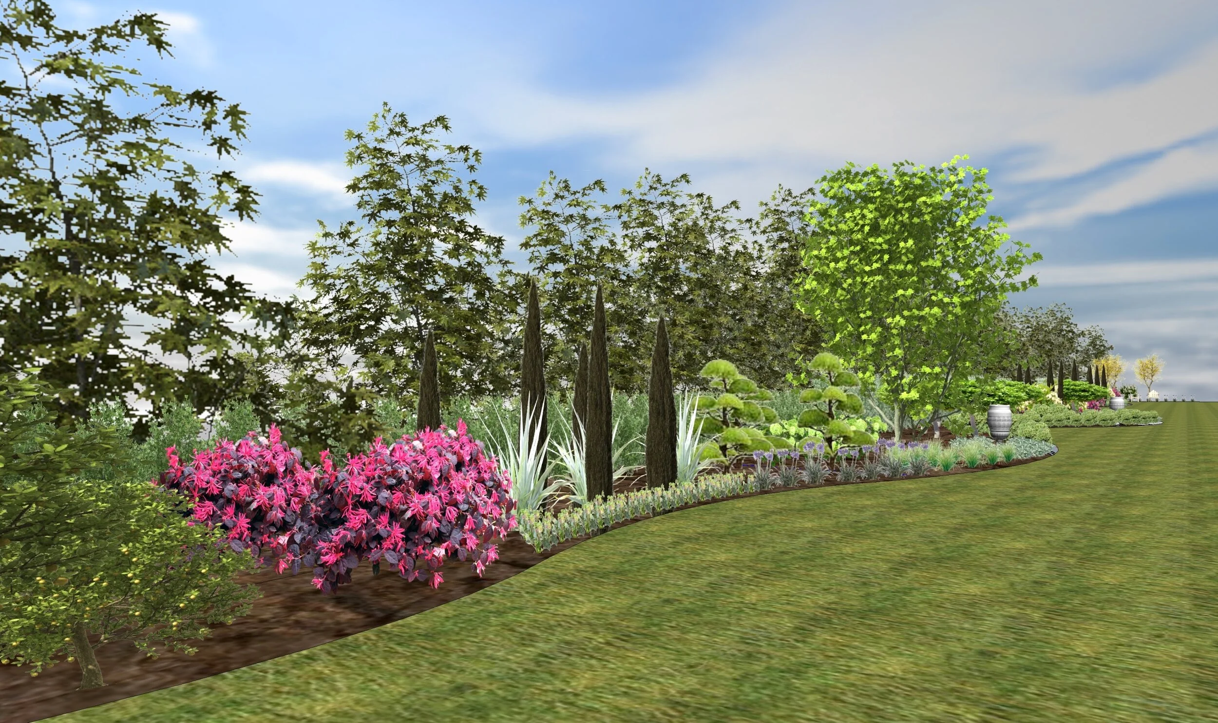 3D Rendering of Tamahere Planting Plan