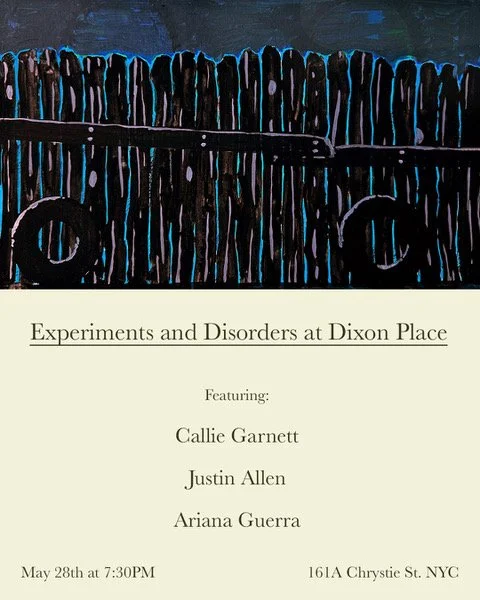 Flyer featuring reader names, location, and time