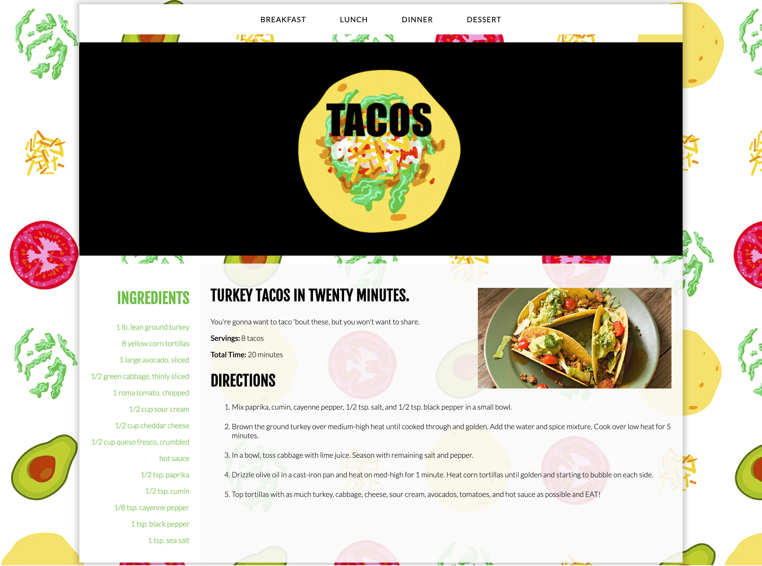 Taco Recipe Page