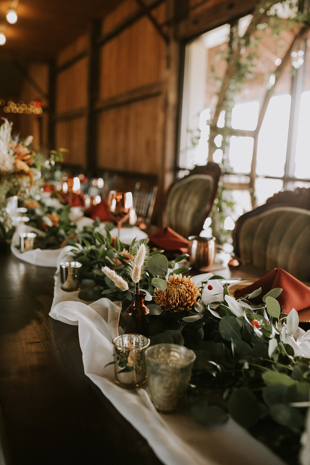 White Barn Farm Table Fall Wedding — Penn Rustics Rentals