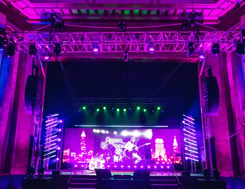 The newly installed Adamson S10 rig in the recently renovated Agora Theater.