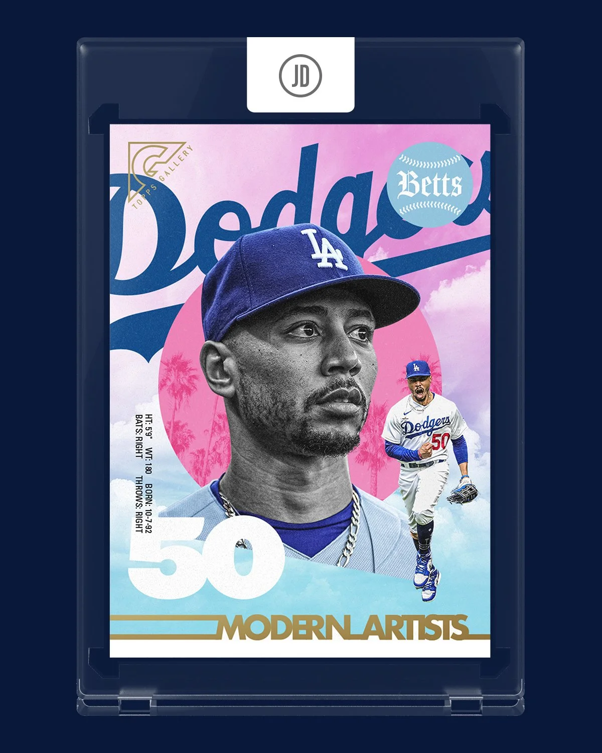 Mookie Betts 2022 Topps Gallery Modern Artists MA 19 Artist Signed Mookie betts 2022 topps gallery modern artists ma 19 artist signed
