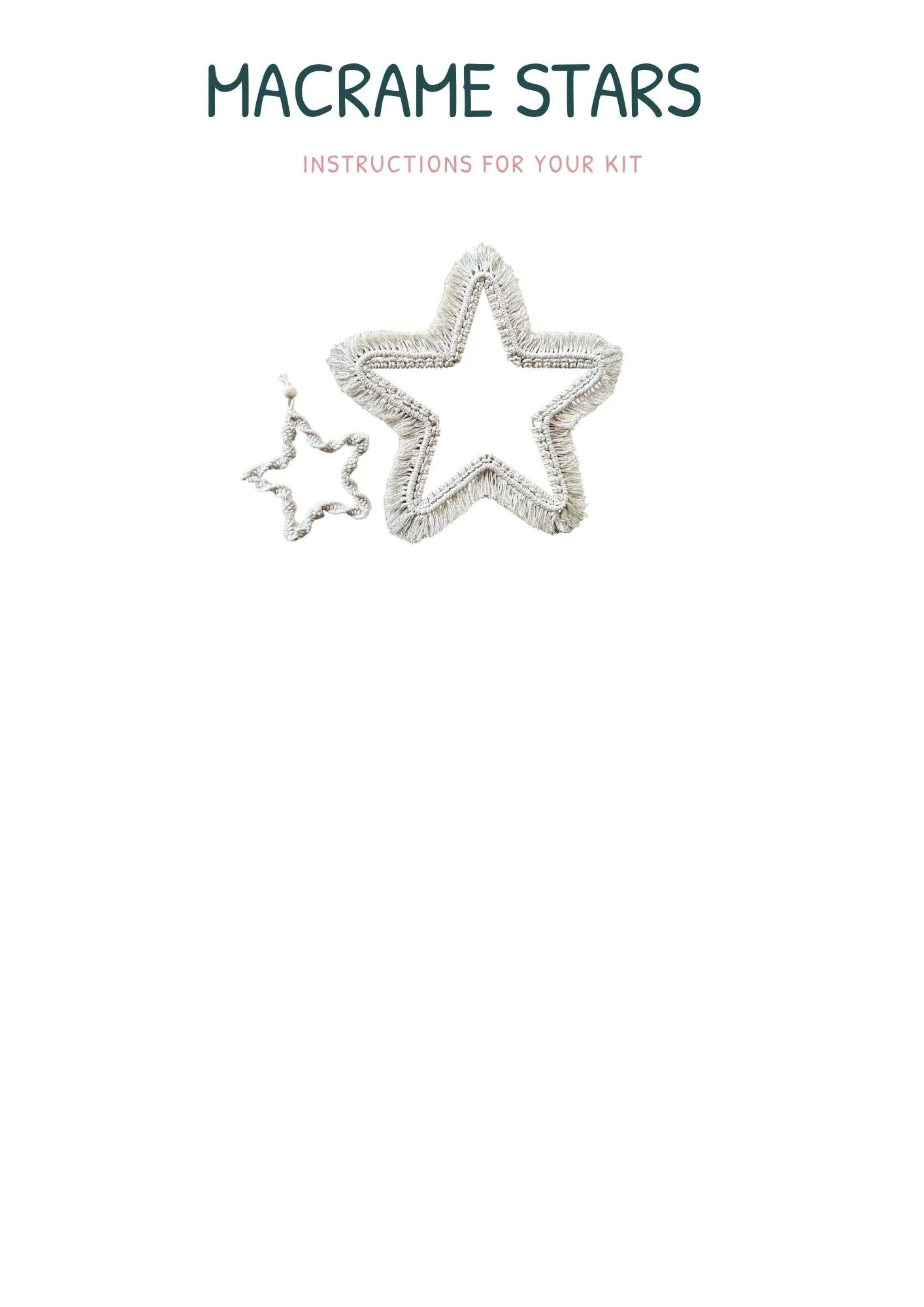 Macrame Stars - Instructions for your kit