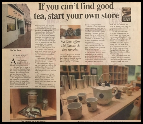 Tea Zone, a tea shop owned and operated by Wen and his cousin was featured in Somerville Journal in 2007