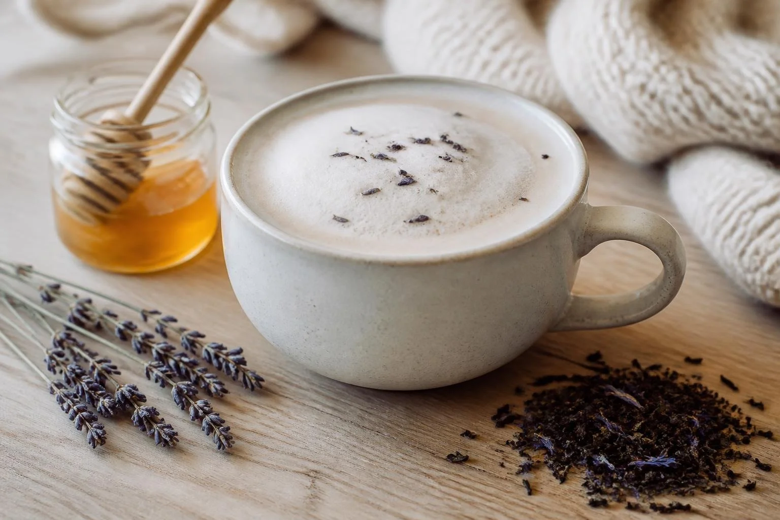 A London Fog Earl Grey latte with honey and lavender