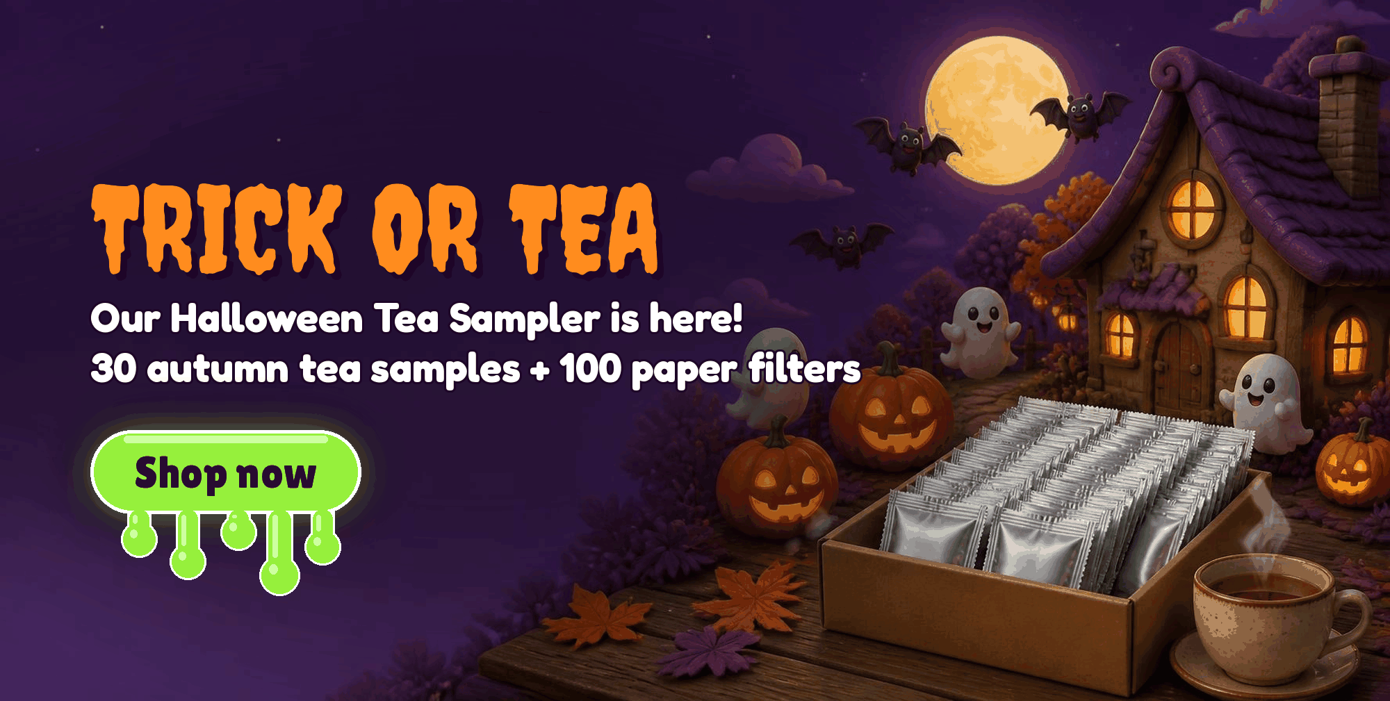 Trick or Tea Halloween tea sampler. Shop now