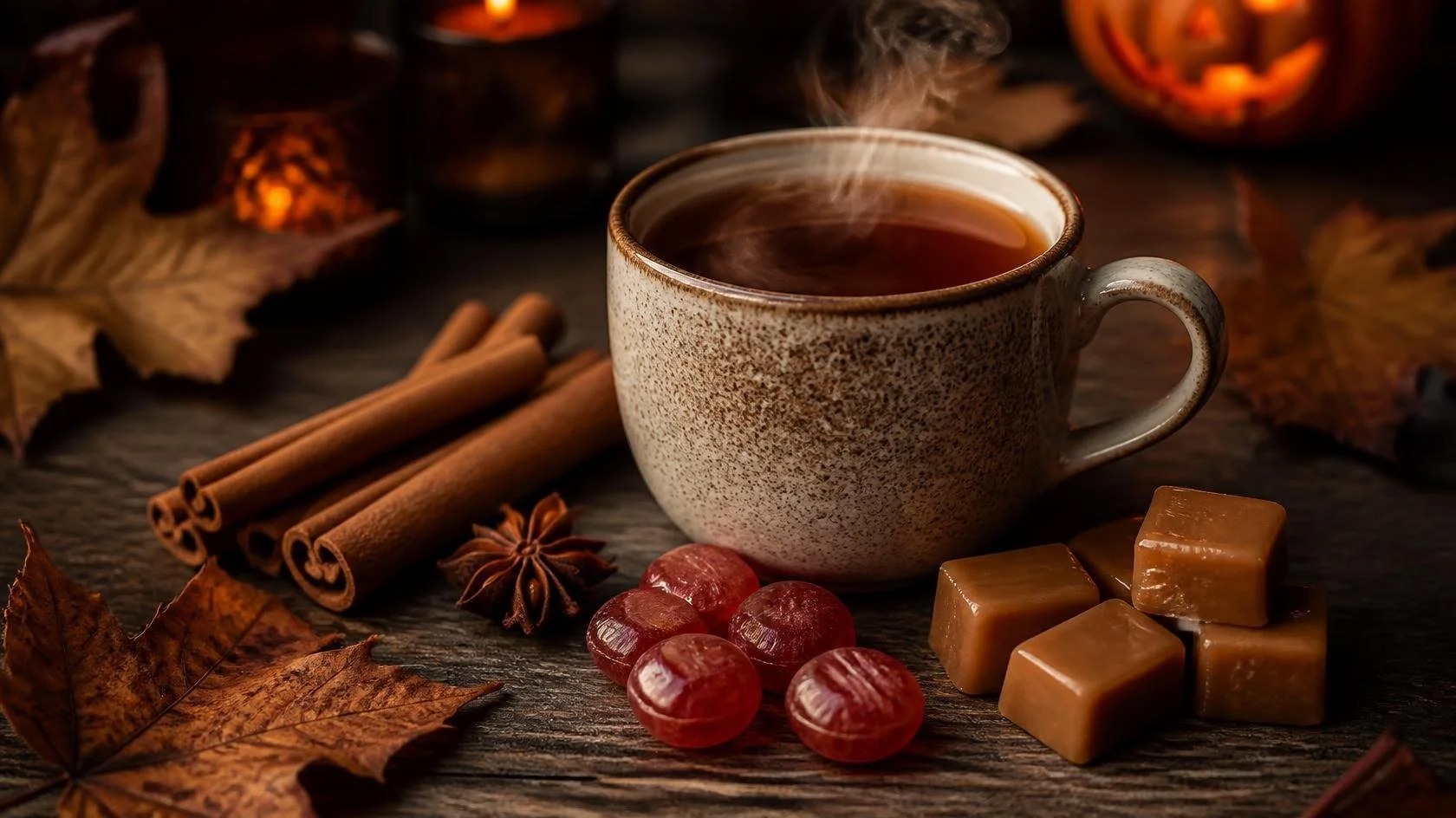 Spiced chai with cinnamon candies