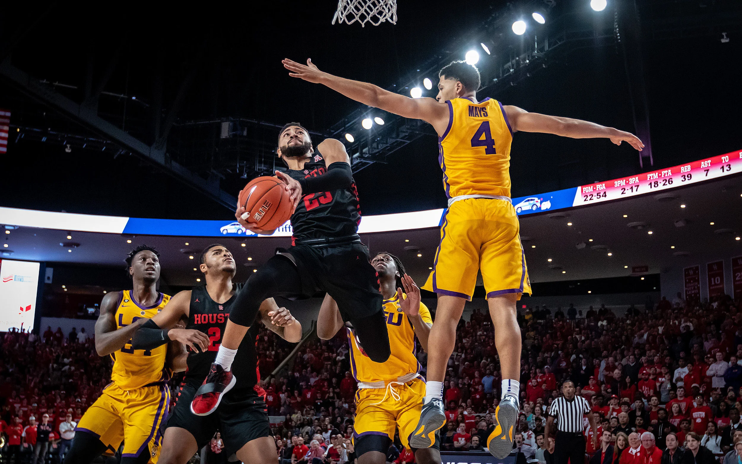 Houston Men's NCAA Basketball against LSU.
