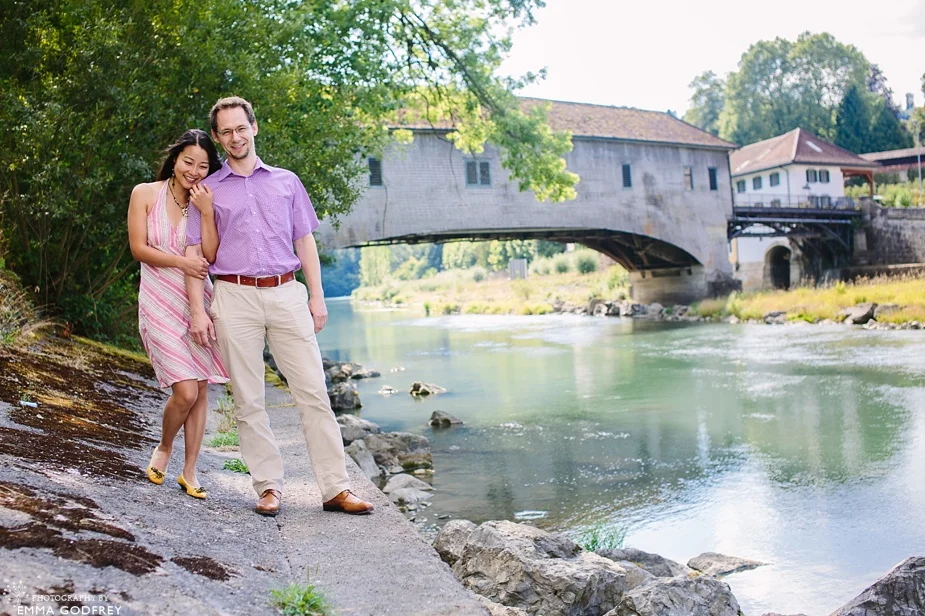 Couple portrait by river
