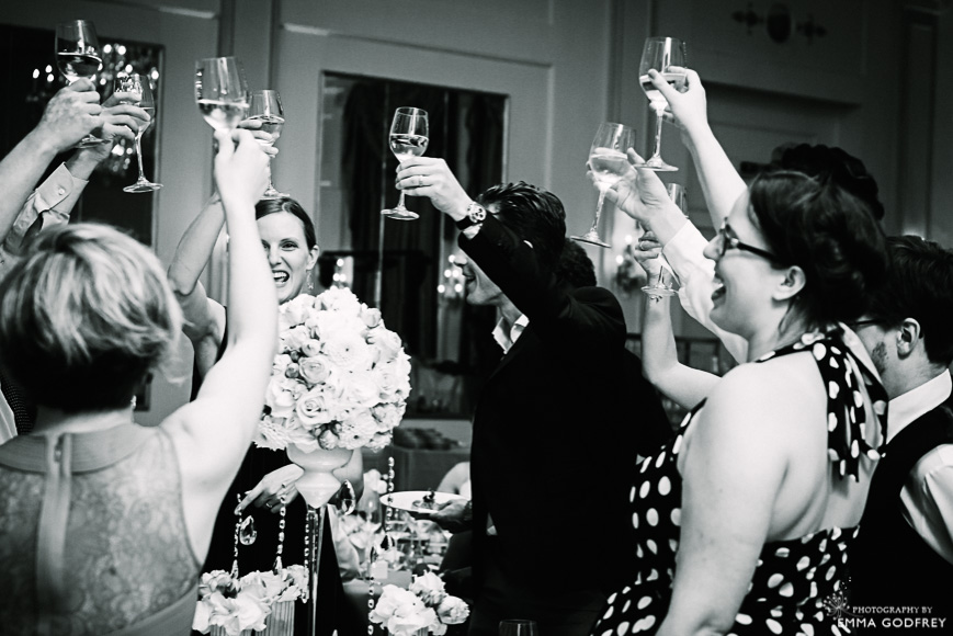 Toasting the bride and groom