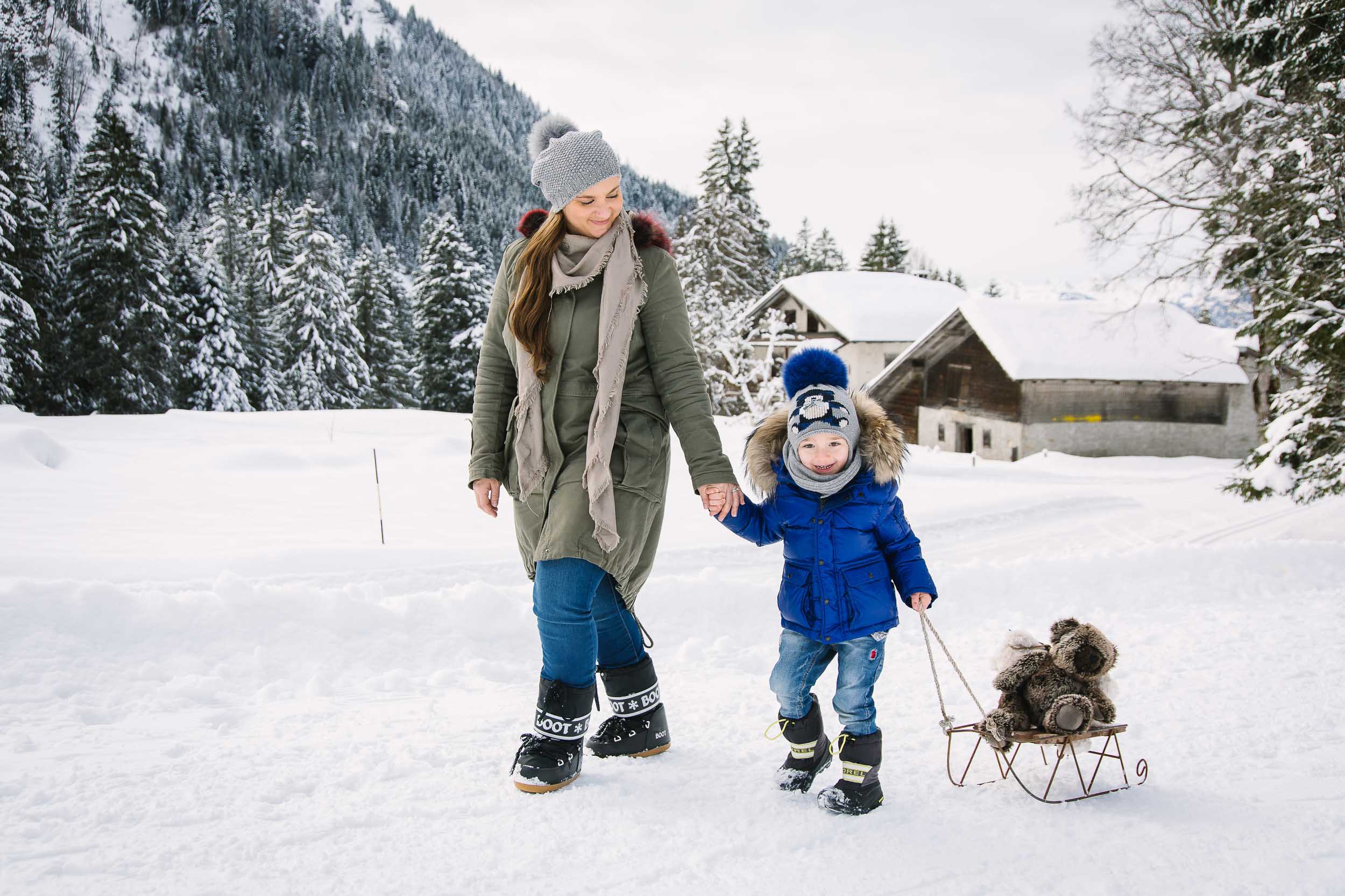 A day out in the mountains is great for sledging, making snowmen and enjoying hot chocolate.