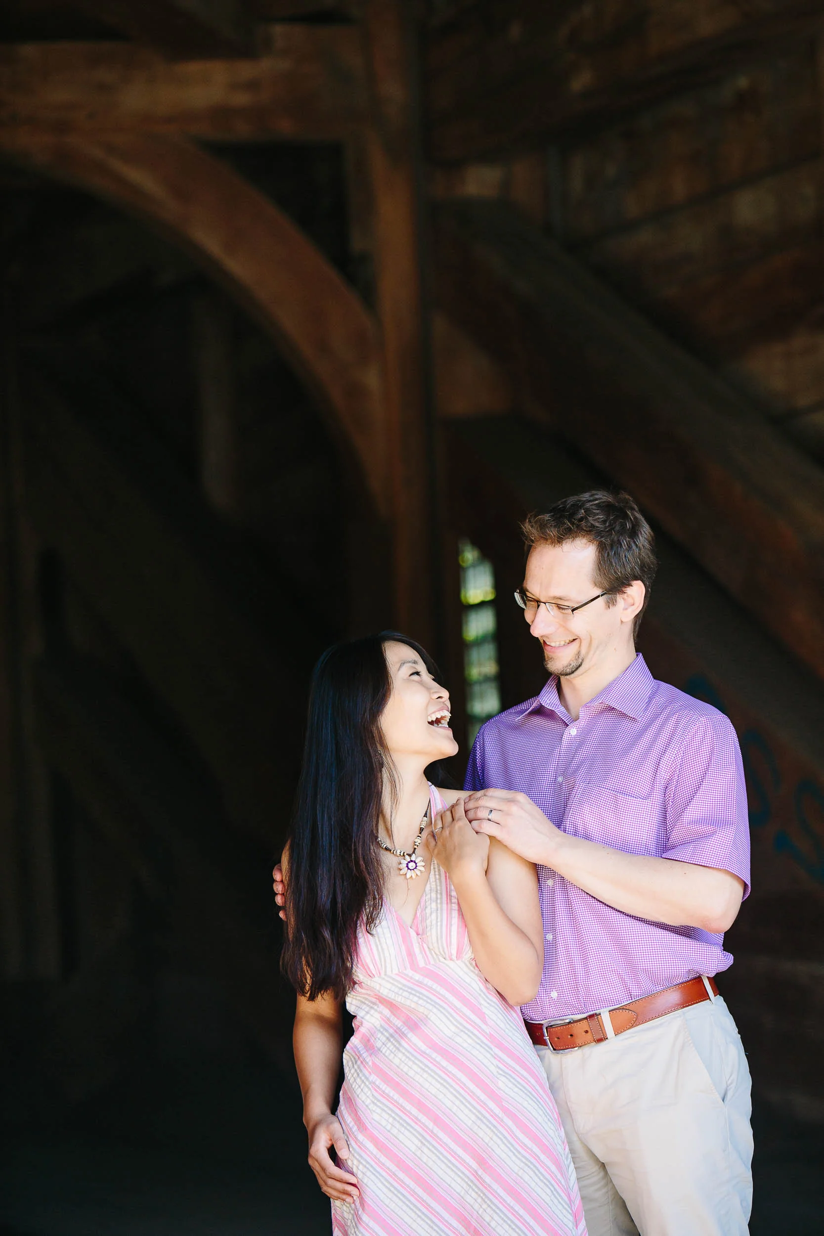 Covered bridge engagement shoot in Wettingen