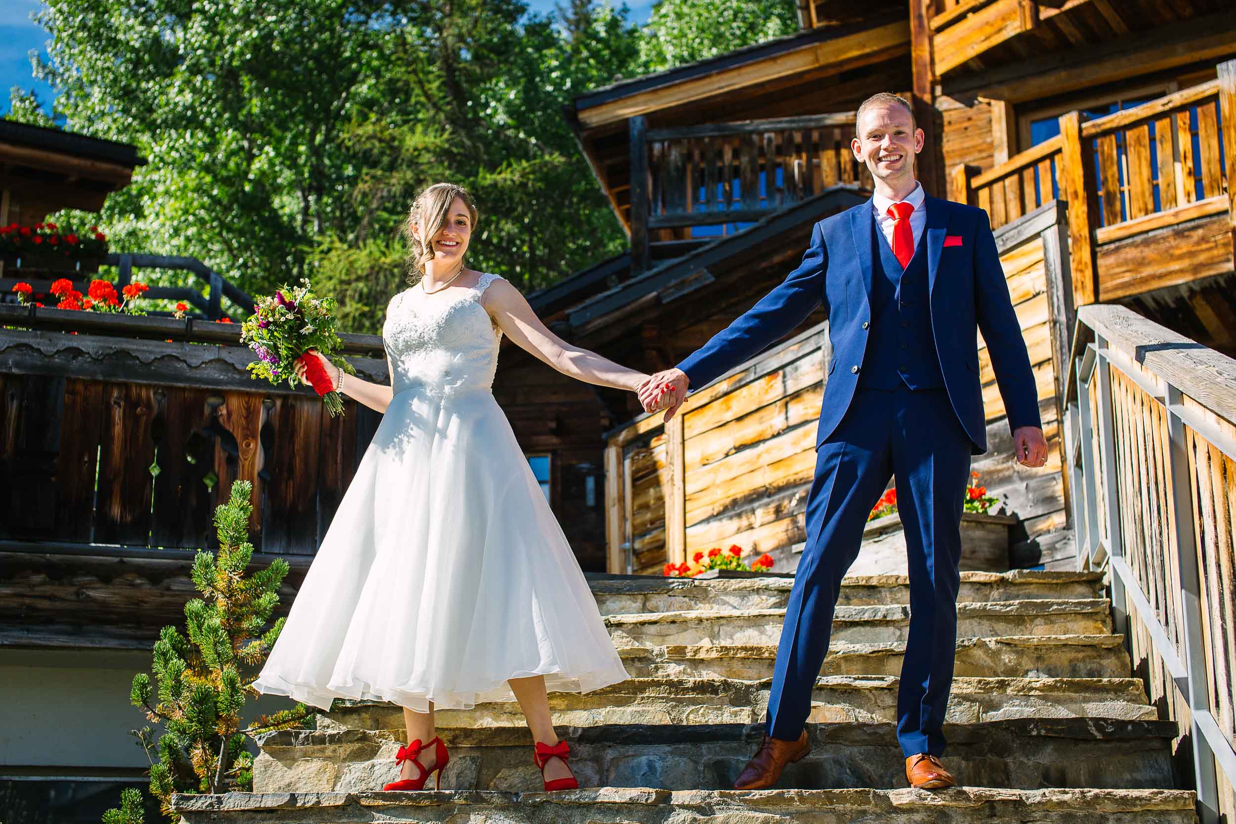 A Rainbow Wedding Crans-Montana | Outdoor ceremony | Natalie &amp; Alex