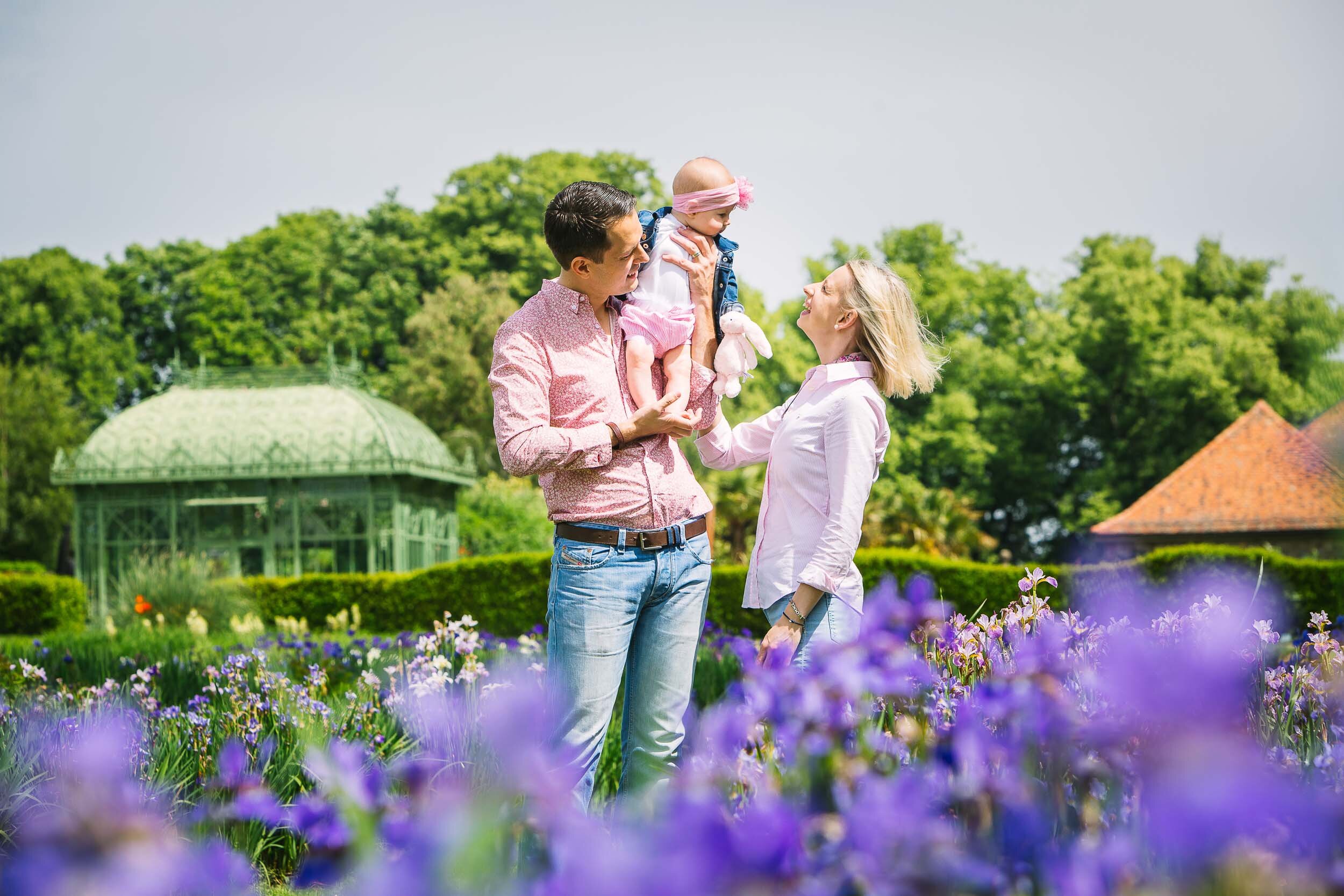 Irises at the Château de Vullierens | 7-month baby girl photo shoot