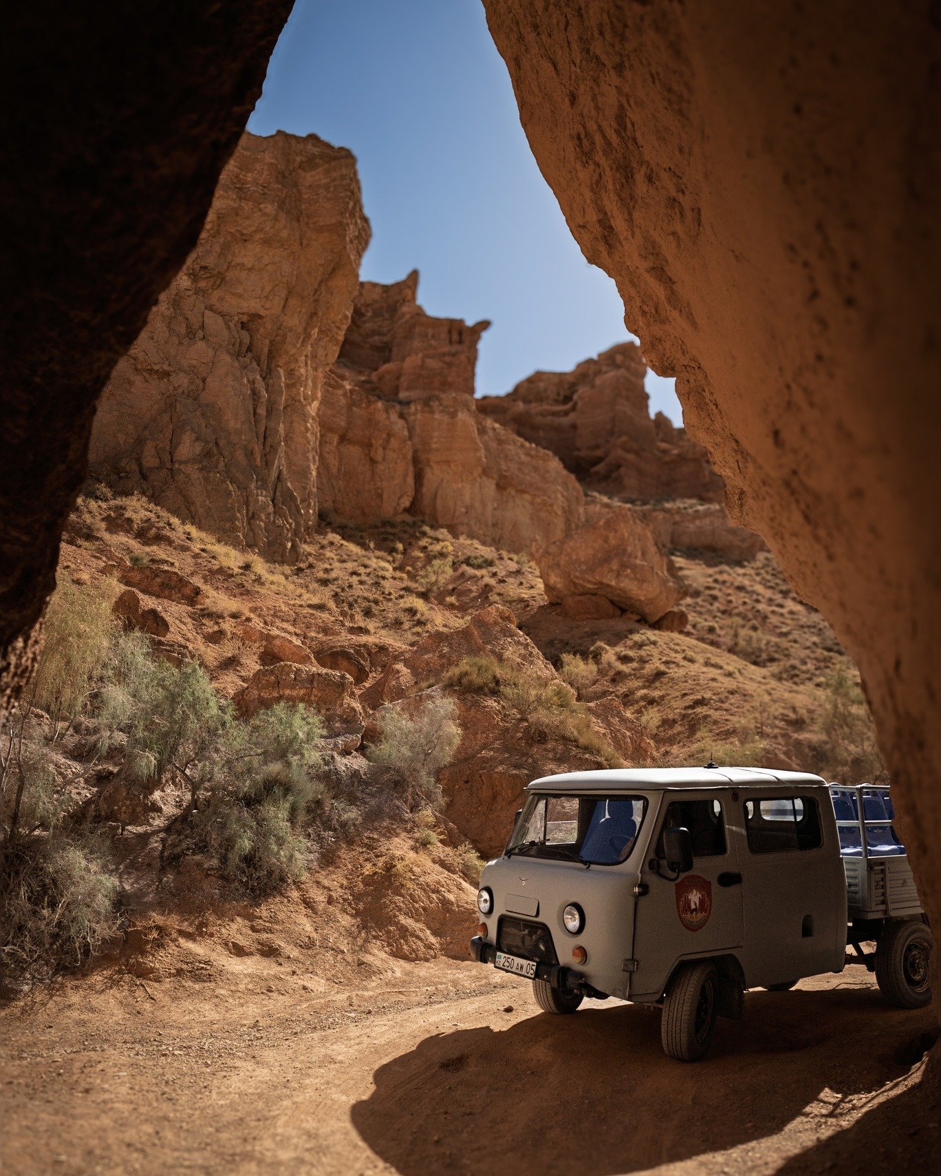 Deserts of Central Asia.
1-3: Old Soviet vans trundle up and down Charyn canyon, Khazakstan
4: Ak-Baital Pass 4600m
5. Engels Peak Base Camp after a 32km return hike
