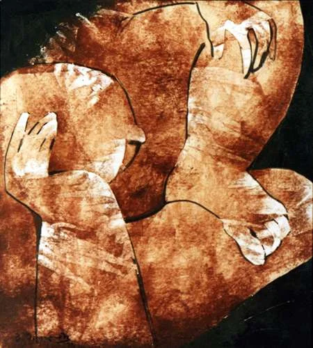 »Adam«, 60 ×60 cm, Mischtechnik auf Karton