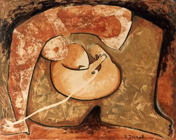 »Waiting«, 120 ×100 cm, Mischtechnik auf Karton