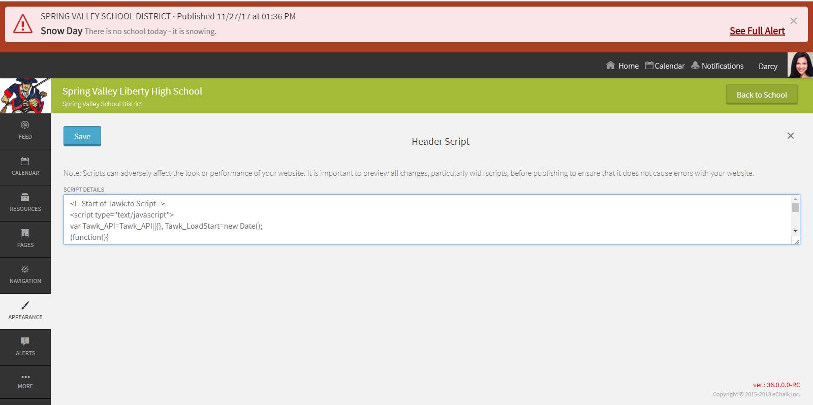 Just copy and paste your script right into the header or footer! 