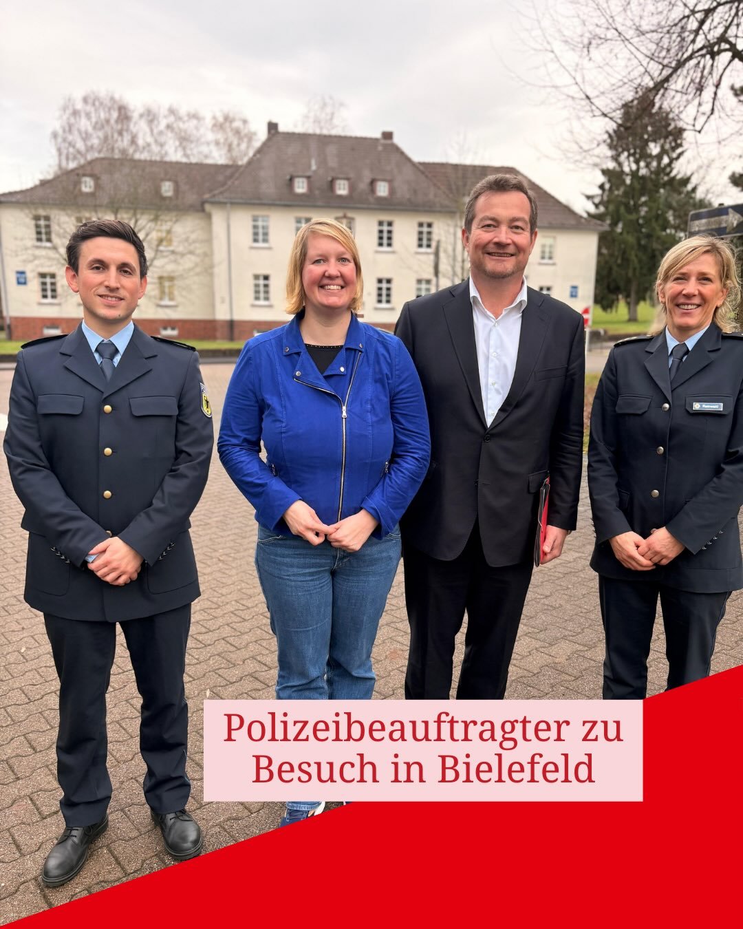 📍 Unterwegs bei der Bundespolizei in Bielefeld

Gemeinsam mit dem Polizeibeauftragten des Bundes, Uli Gr&ouml;tsch, war ich an der Bundespolizeiausbildungsst&auml;tte auf dem Gel&auml;nde der ehemaligen Catterick-Kaserne und sp&auml;ter bei der Dien