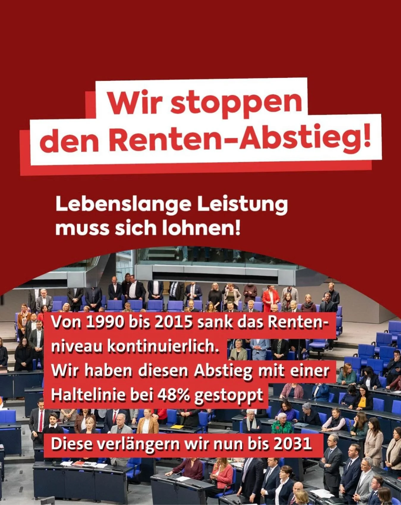 Menschen mit kleinen und mittleren Einkommen im Alter d&uuml;rfen nicht abrutschen, sondern m&uuml;ssen auf ein verl&auml;ssliches Einkommen bauen k&ouml;nnen. ✊

Wer sein Leben lang gearbeitet und in die Rentenversicherung eingezahlt hat, darf nicht