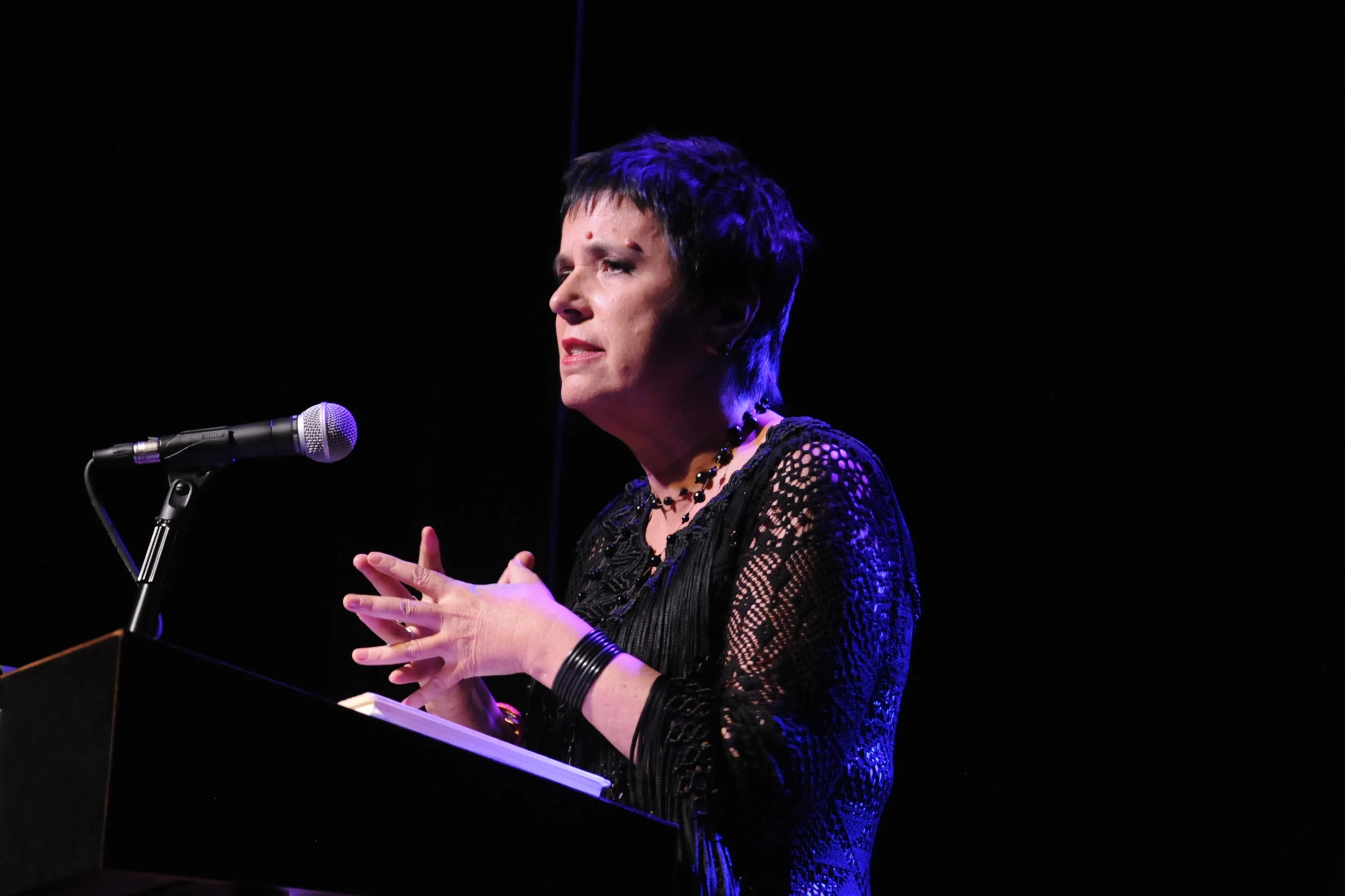 Eve Ensler in _Body of Work_ photo by Michael Ensminger.JPG