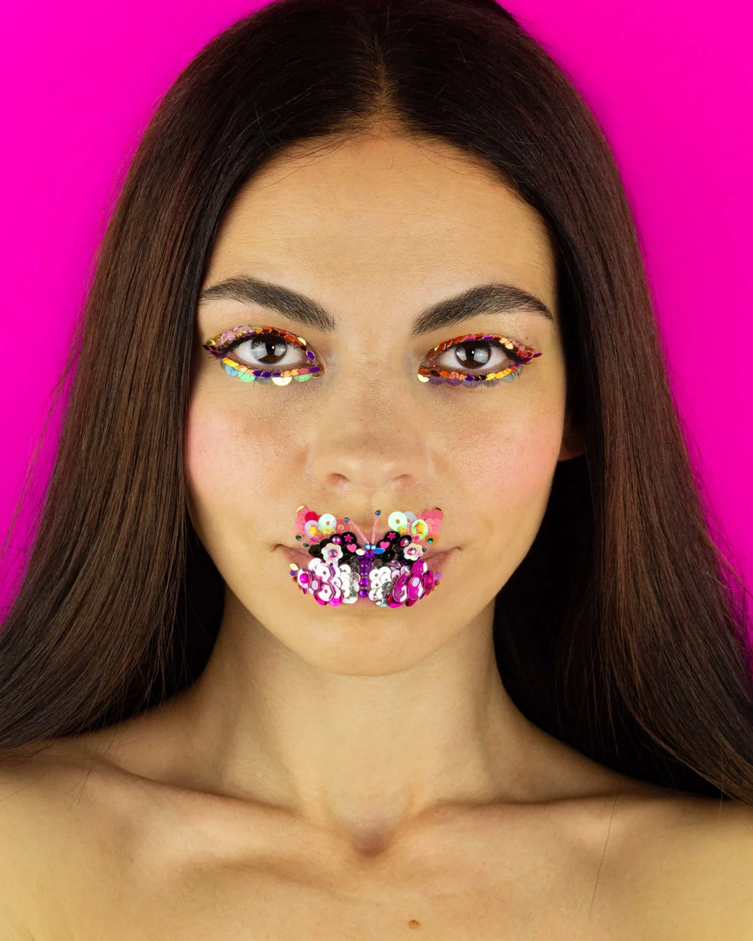 Sequins Butterfly Lip Art