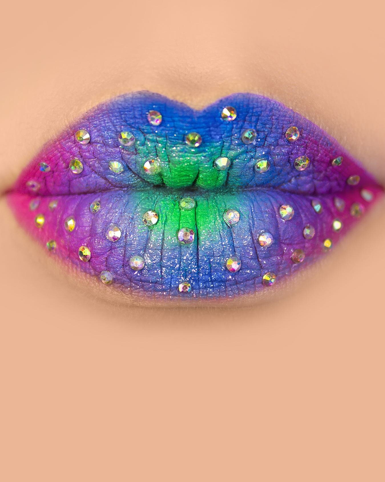 Beso de piruleta ✨💖 #lipart #rainbowlips #colorfullips