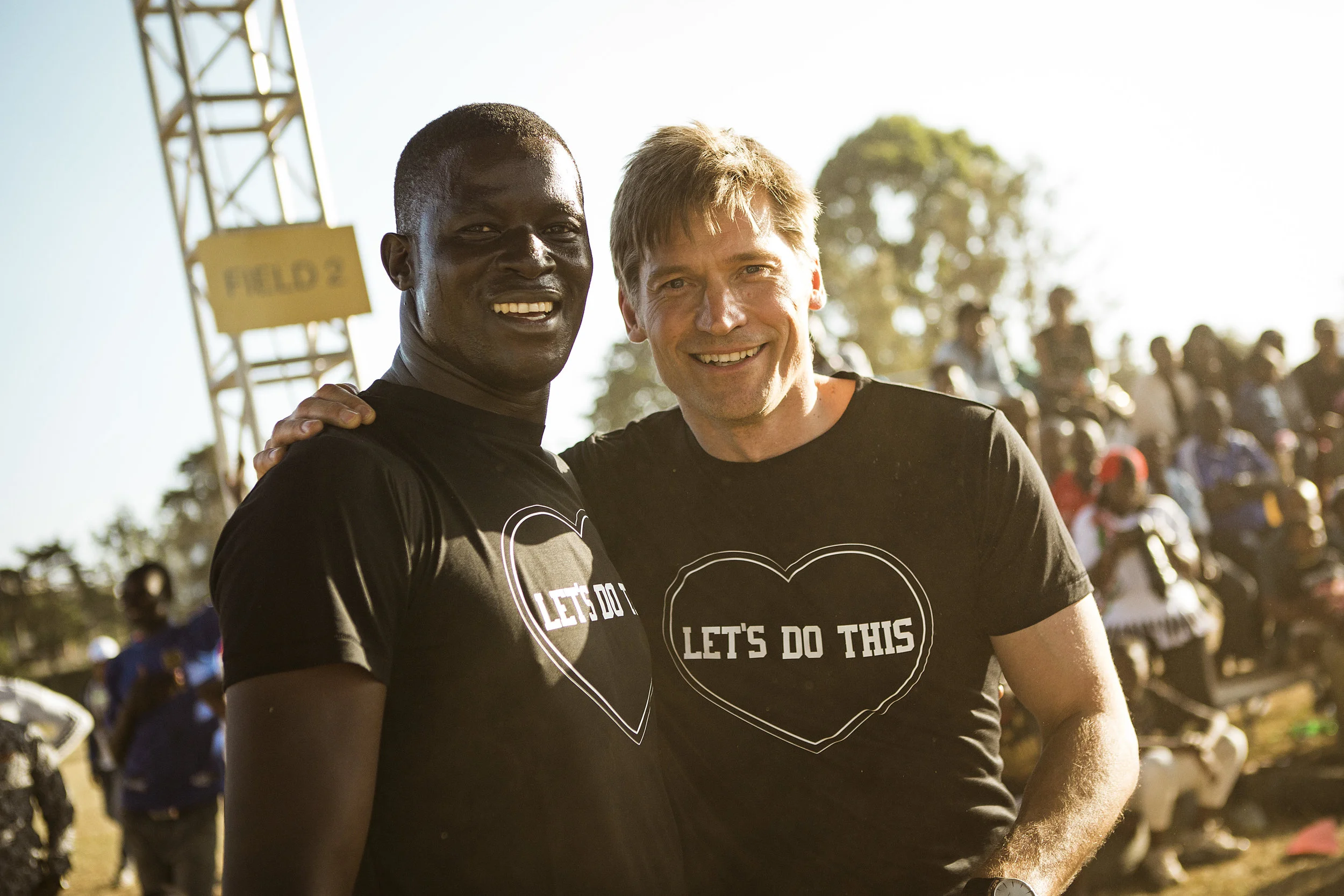 Ugandan Nobel Peace prize nominee Victor Ochen Actor and UNDP Goodwill ambassador Nikolaj Coster-Waldau