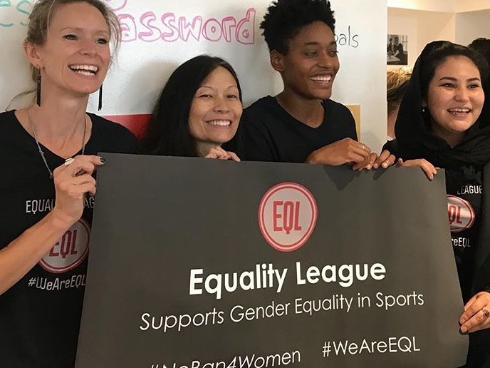   Equality League Enforcers - Goal 5   Action: Campaigned to end the stadium ban for women in Iran.  