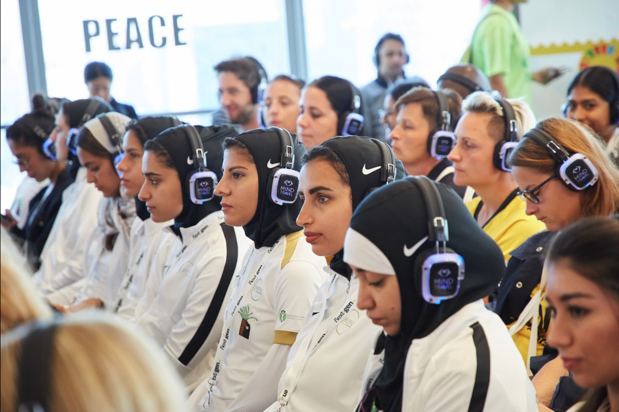 HERE meditation during pre match activation workshop.