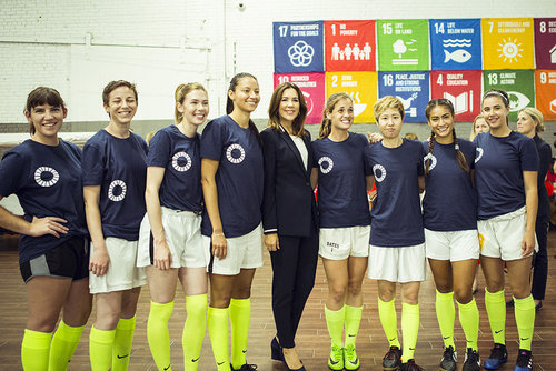 Team Global Goals New York FC w/ HRH Mary, crown princess of Denmark