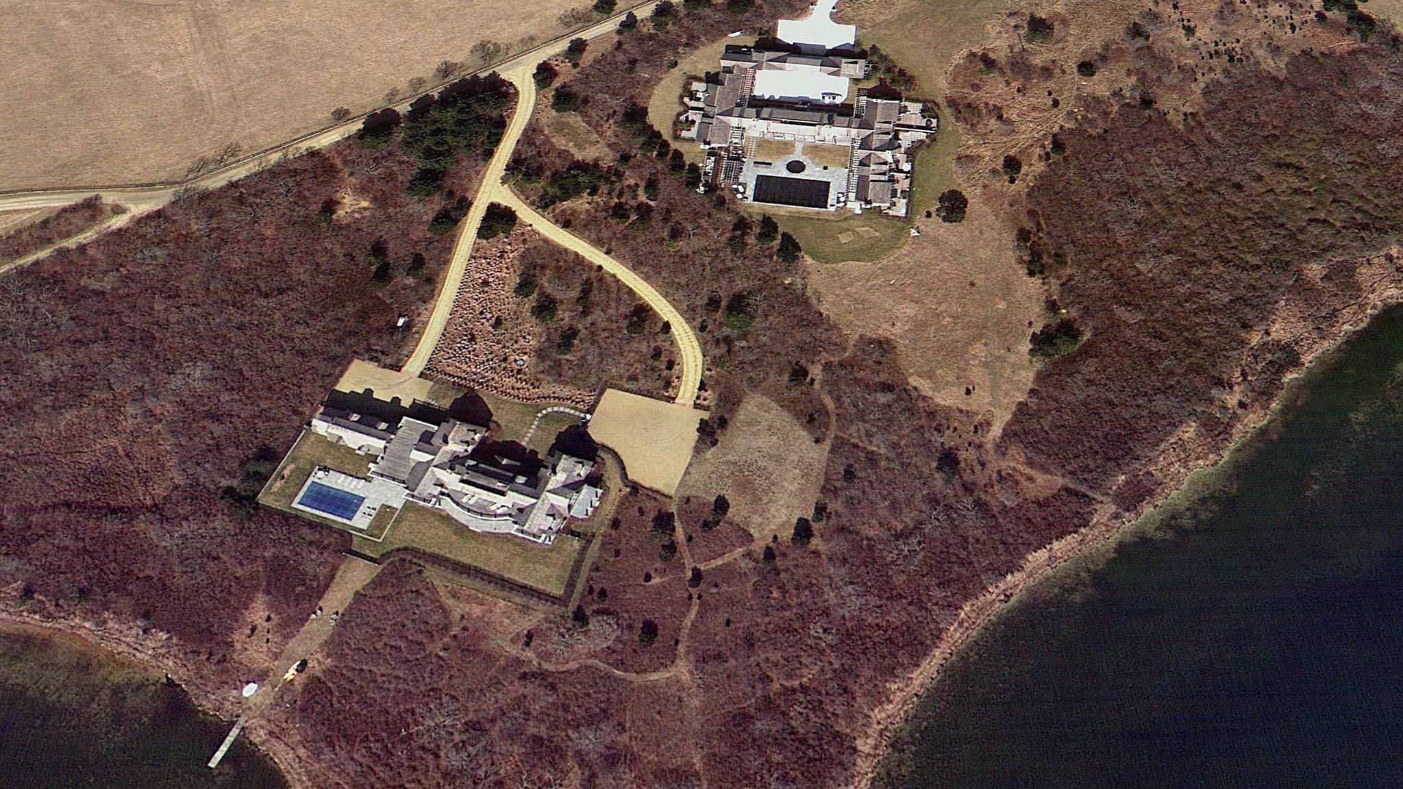 Martha's Vineyard satellite image from 2012 after mansions were built