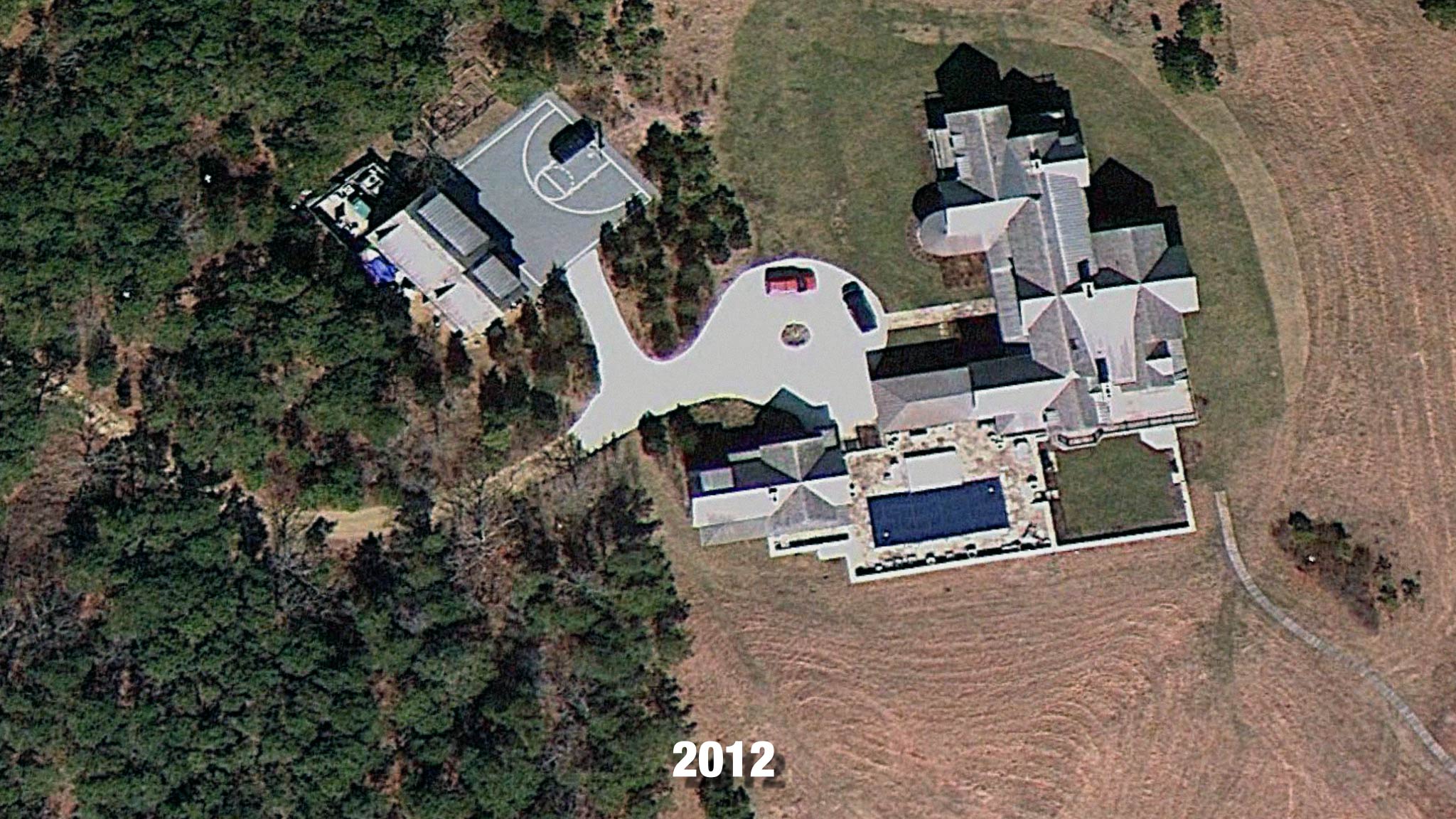 Martha's Vineyard satellite image from 2012 Martha's Vineyard satellite image from 2012 after a mansion was built