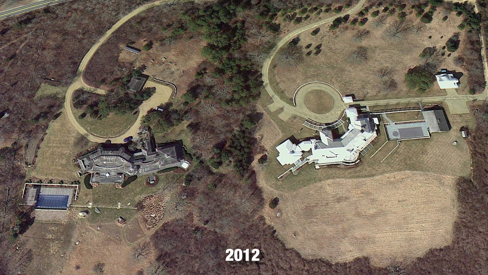 Martha's Vineyard satellite image from 2012 after mansions were built