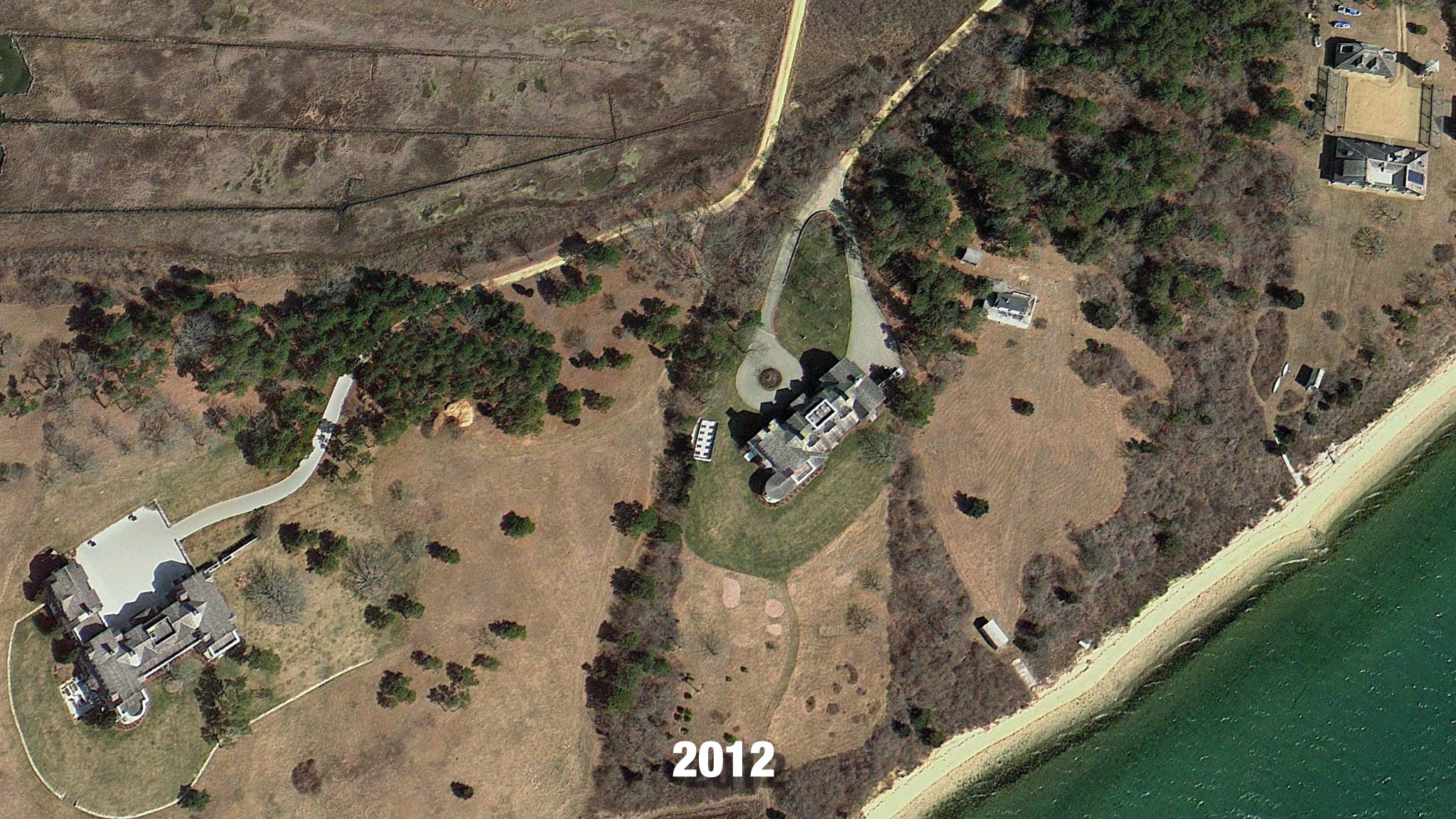 Martha's Vineyard satellite image from 2012 after mega-mansions