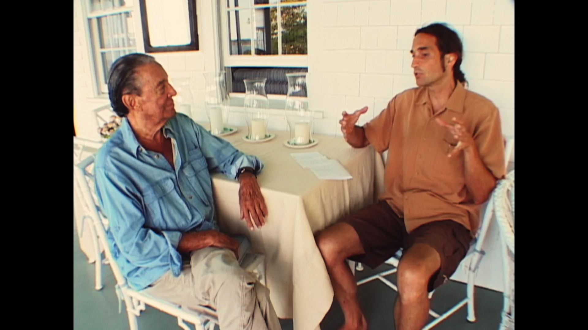 Mike Wallace with filmmaker Thomas Bena