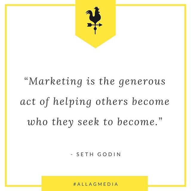 Marketing is not advertising.⠀
⠀
I&rsquo;m a big @sethgodin fan and recommend his book This Is Marketing for any small business owner or #entrepreneur⠀
⠀
He says, &ldquo;You do people a service when you make better things and make it easy to talk abo