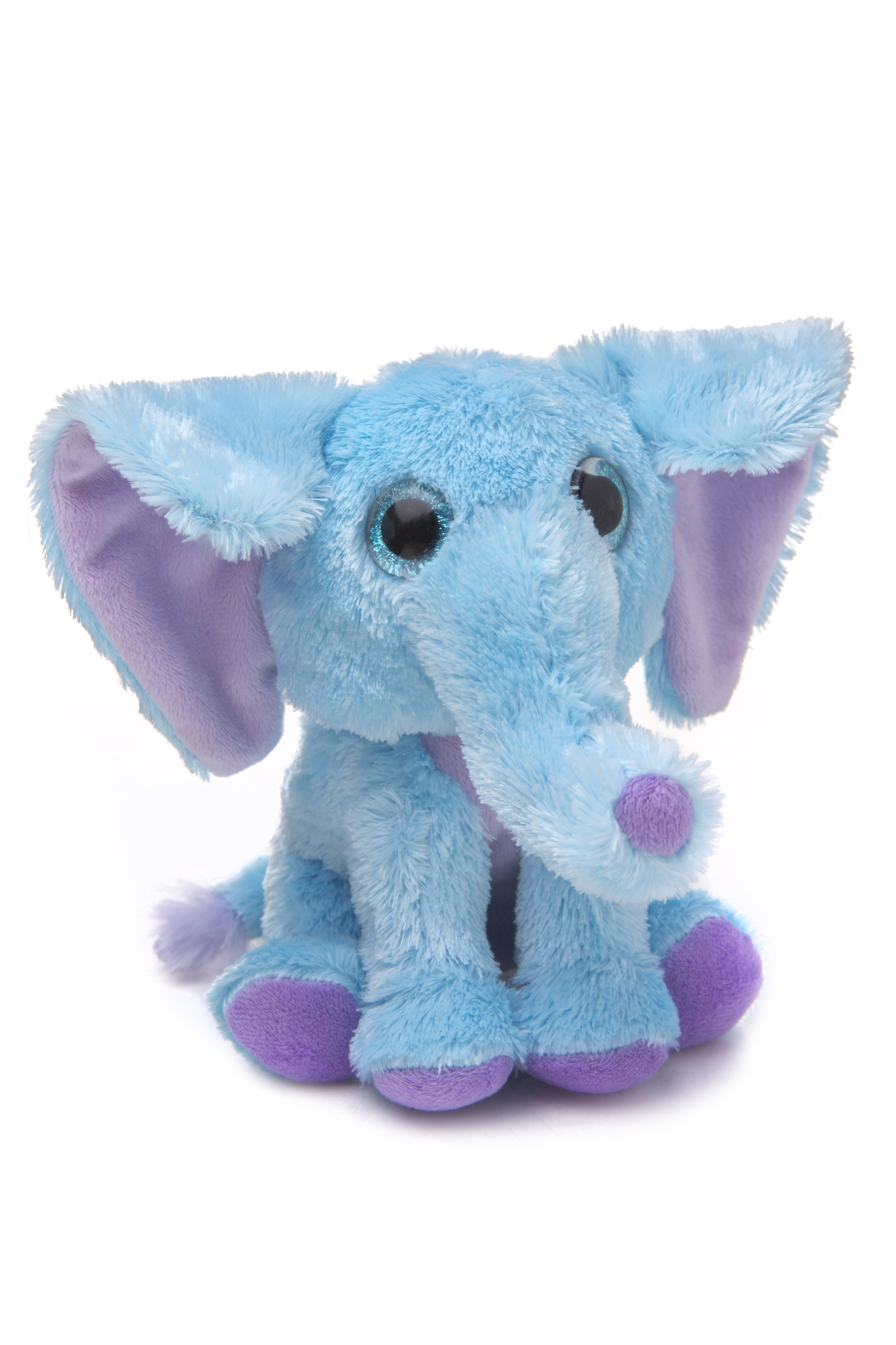 Winkeez Elephant Plush EMILY THE ELEPHANT Blue & Lavender Blue Eyes Toy 7" NWT 