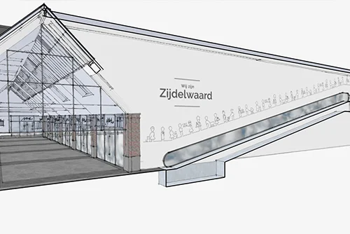 WANDVISUAL TPV TAPIS ROULANT, ZIJDELWAARD