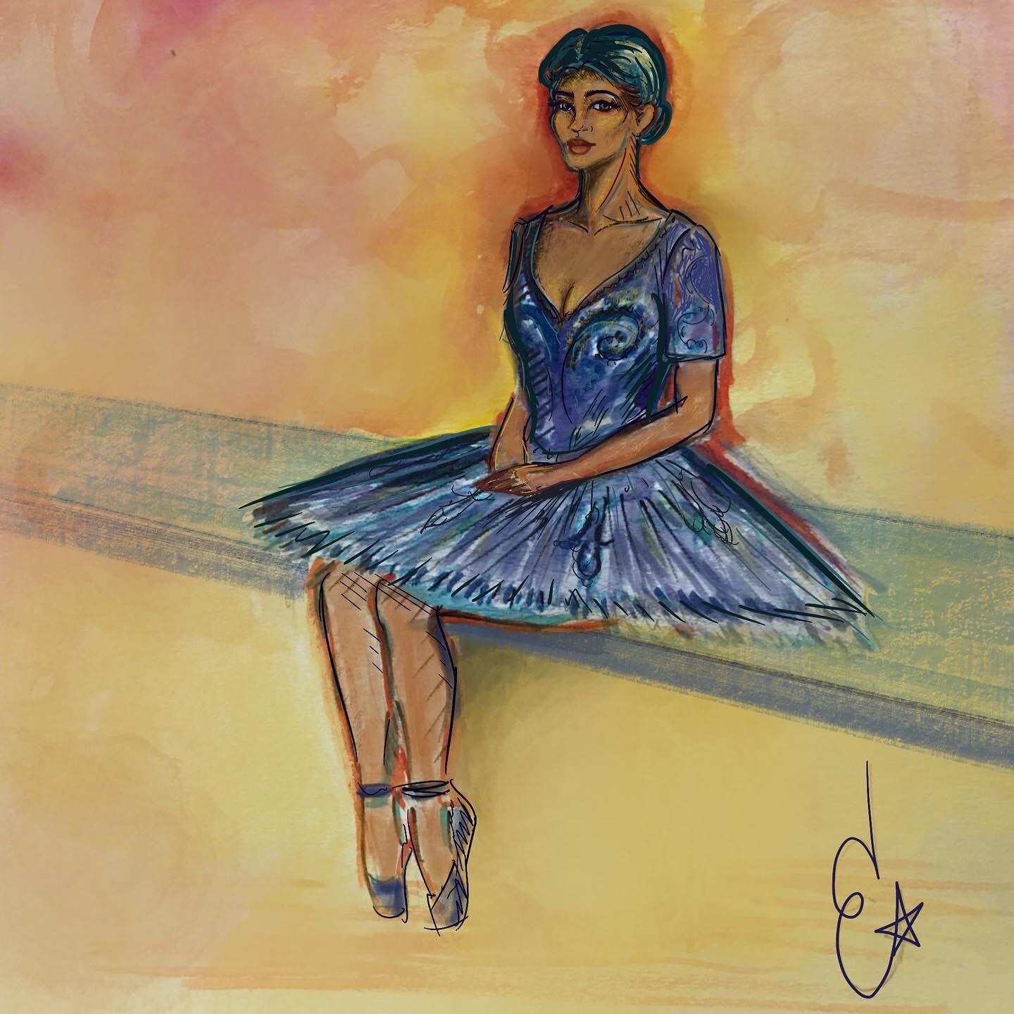 Watercolor + Procreate app, time lapse video of initial watercolor sketch and work in #procreate

#illustration #ballet #ballerina #costumedesign #vibrant #watercolor #digitalart #proceateart