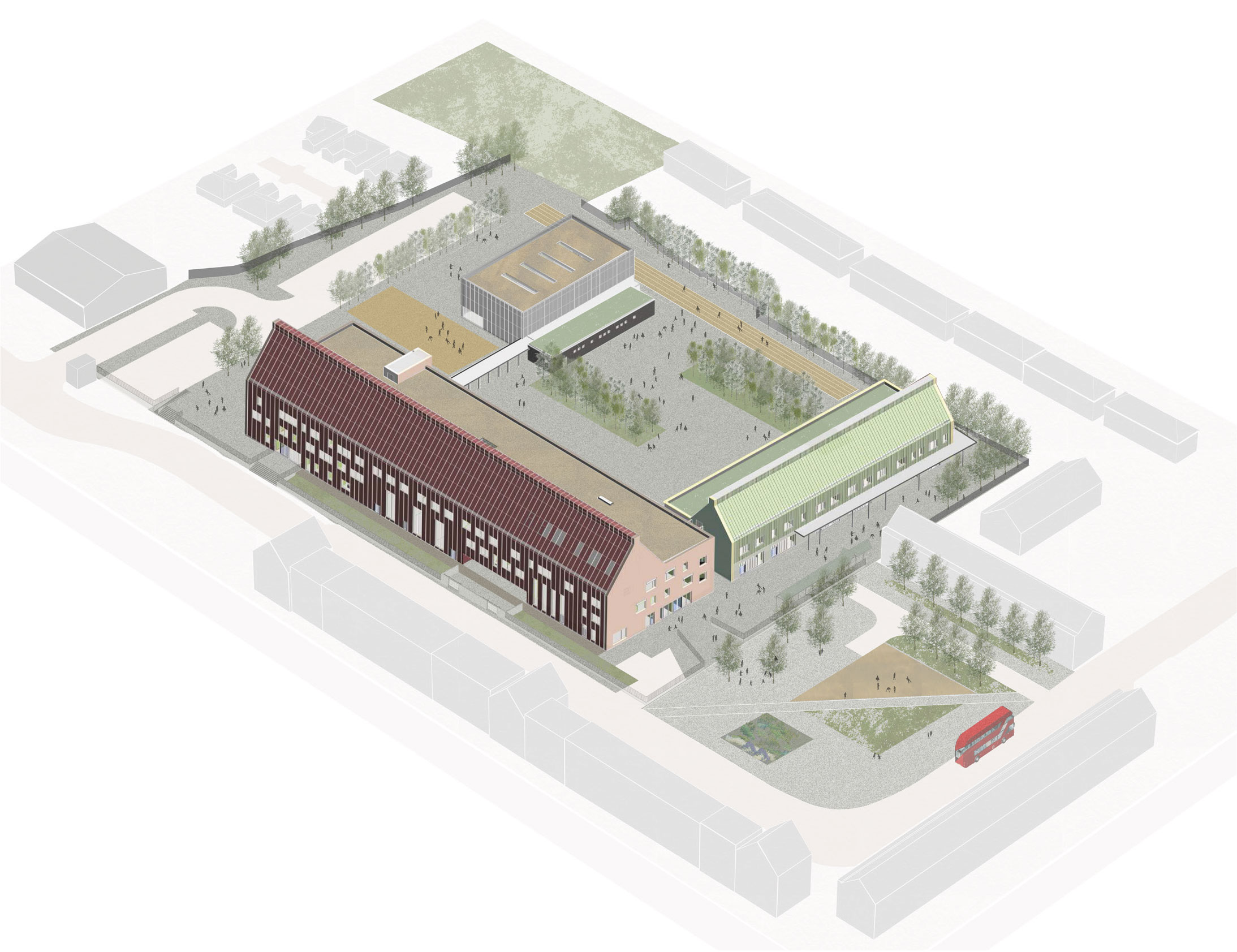 Lymington Fields, Proposed Axonometric Drawing