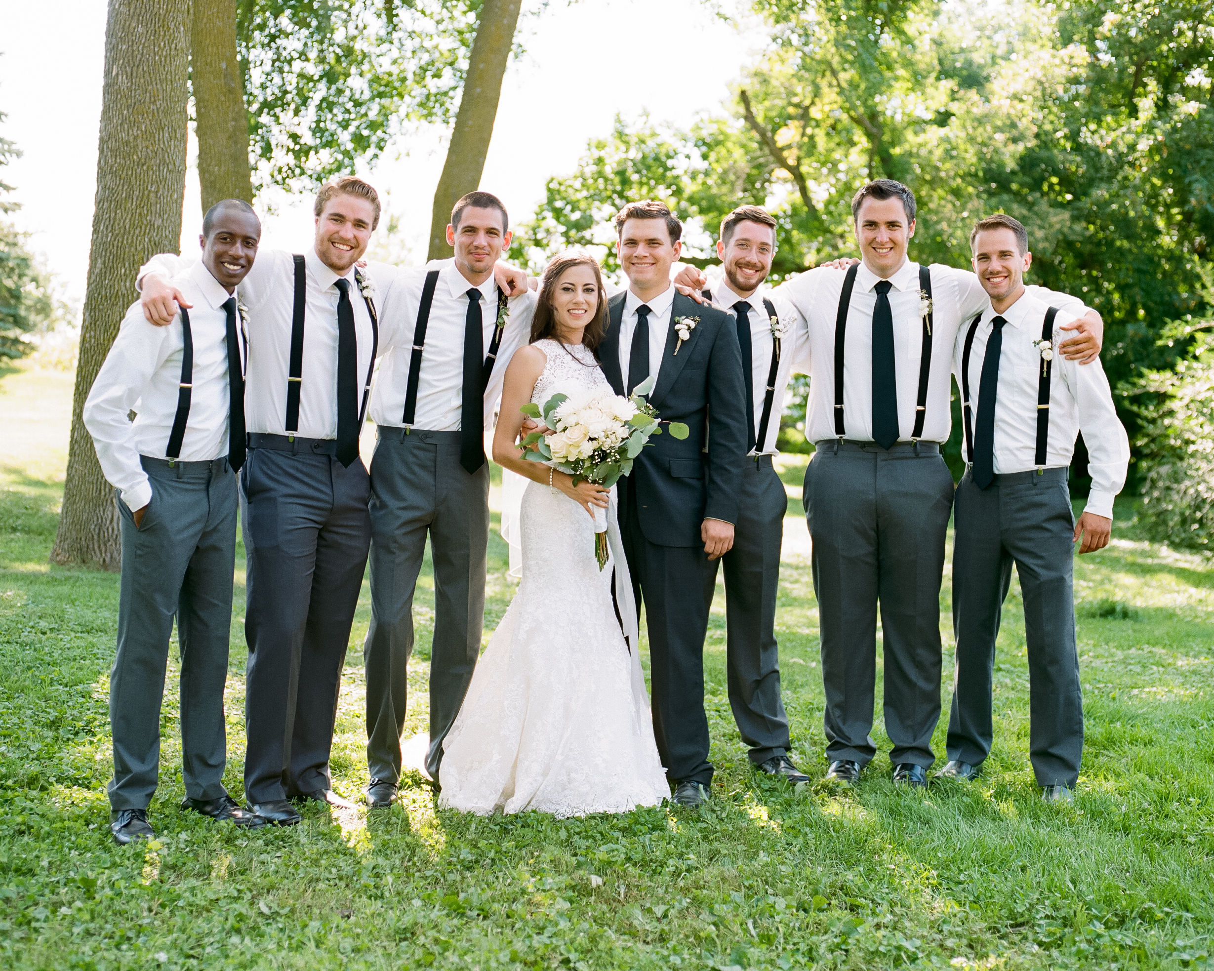 Groomsmen with suspenders