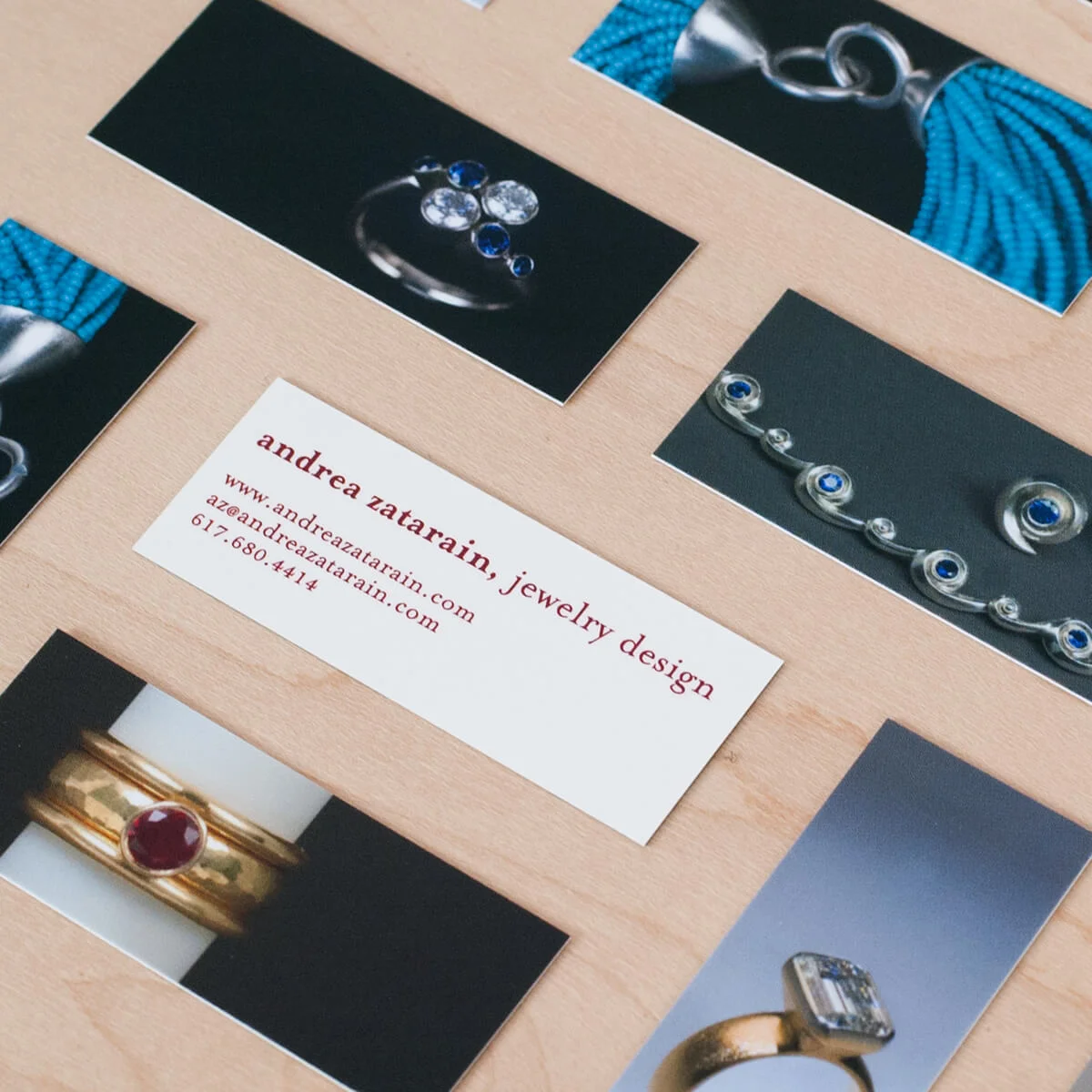Mini business cards for Andrea Zatarain | Design by ChrisAndAndy.com