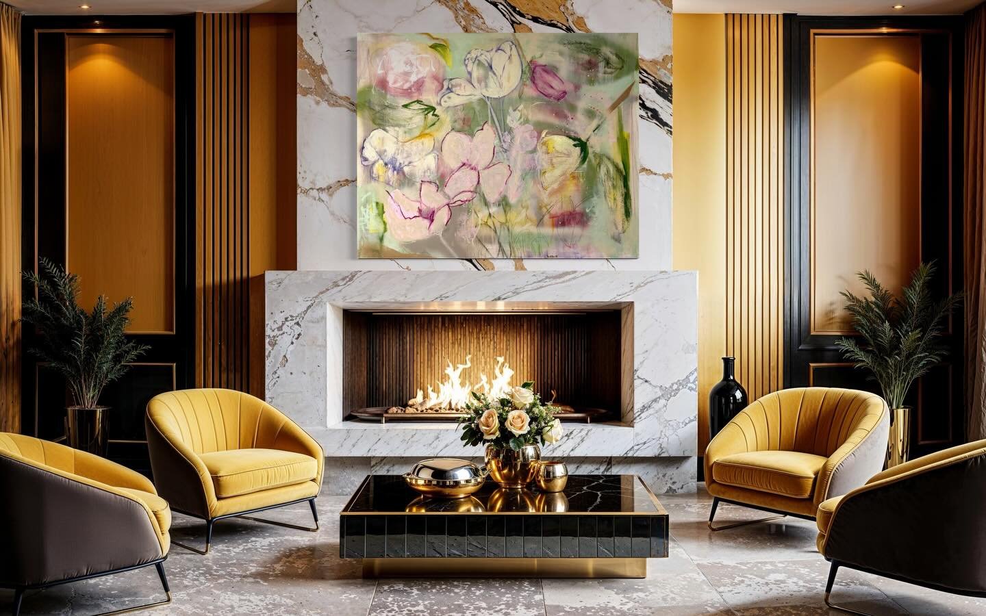 The hour between petals warms a modern space and reminds us to be present. All we have is now.
Acrylic, oil stick, collage, on wood panel
24 x 30

-
-
#originalart #mixedmediaart #florals #omforthehome #authenticart